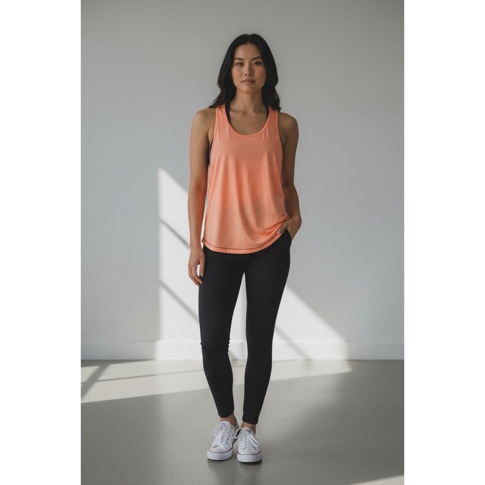 MARIKA TEK Orange Racer Back Athletic Tank Top Sz XL Dri-Wik Performance Wear